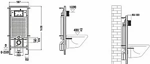 Унитаз с инсталляцией WeltWasser MARBERG 507+SALZBACH 043 GL-BL+MAR 507 RD CR черный/кнопка хром, безободковый, с крышкой микролифт, слив торнадо купить в интернет-магазине Sanbest