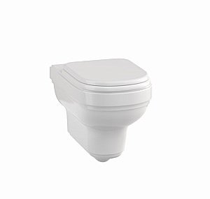 Унитаз подвесной Savoy Riviera RIV13/025 GOLD белый, с крышкой микролифт, петли золото купить в интернет-магазине Sanbest