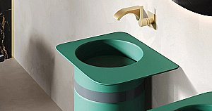 Раковина напольная Salini NINFEA 01 130221MF 54 из искусственного камня S-Stone, матовая, цвет по RAL полностью купить в интернет-магазине Sanbest