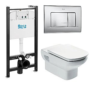 Унитаз подвесной Roca Dama Senso 893104090 с инсталляцией, с крышкой микролифт купить в интернет-магазине Sanbest