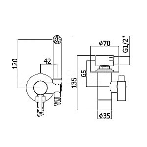 Гигиенический душ Webert Pegaso PE870303010 золото купить в интернет-магазине сантехники Sanbest