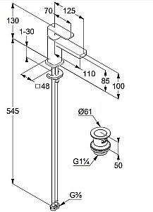 Смеситель для раковины Kludi Renon 422670575 хром купить в интернет-магазине сантехники Sanbest