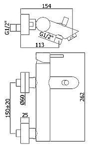 Смеситель для ванны Paffoni Light LIG022NO купить в интернет-магазине сантехники Sanbest