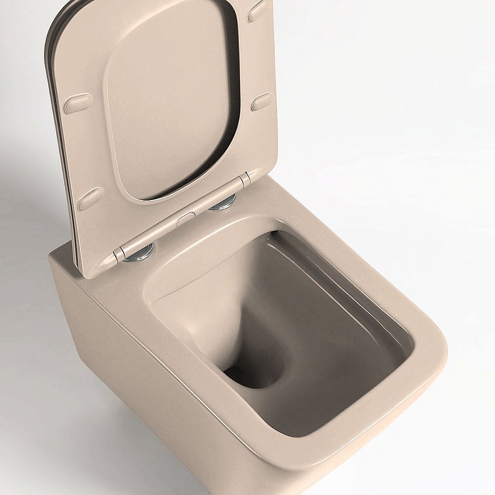 Унитаз Vincea Q-Line VT1-12MC безободковый, с крышкой микролифт, капучино матовый купить в интернет-магазине Sanbest