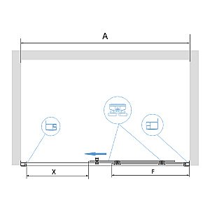 Душевая дверь RGW Passage PA-14Gr 100 стекло прозрачное/профиль серый купить в интернет-магазине Sanbest