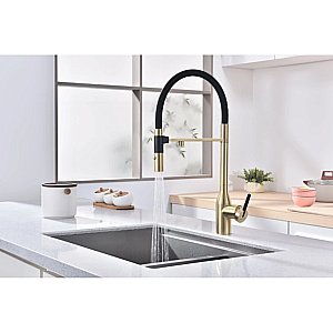 Смеситель для кухни Paulmark Magneto One Ma213188-LG светлое золото купить в интернет-магазине сантехники Sanbest