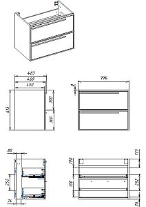 Тумба с раковиной La Fenice Elba Twin 80 бежевая матовая для ванной в интернет-магазине Sanbest