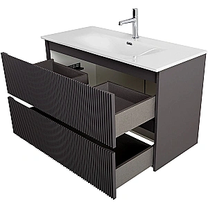 Тумба с раковиной BelBagno 100 UNO-MINI-1000-2C-SO-GSO+BB-8099-3-100 темно-серая матовая для ванной в интернет-магазине Sanbest