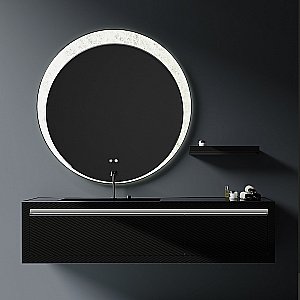 Тумба с раковиной Black&White Gravity V-2408 170 черная для ванной в интернет-магазине Sanbest