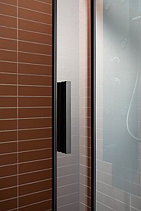 Душевая дверь Aquanet Pleasure AE60-N-160H200U-BT 160 стекло прозрачное/профиль черный купить в интернет-магазине Sanbest