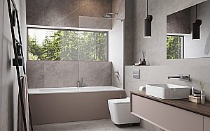 Шторка для ванны Radaway Modo SL Brushed Nickel PNJ II 90 стекло прозрачное/профиль брашированный никель купить в интернет-магазине Sanbest