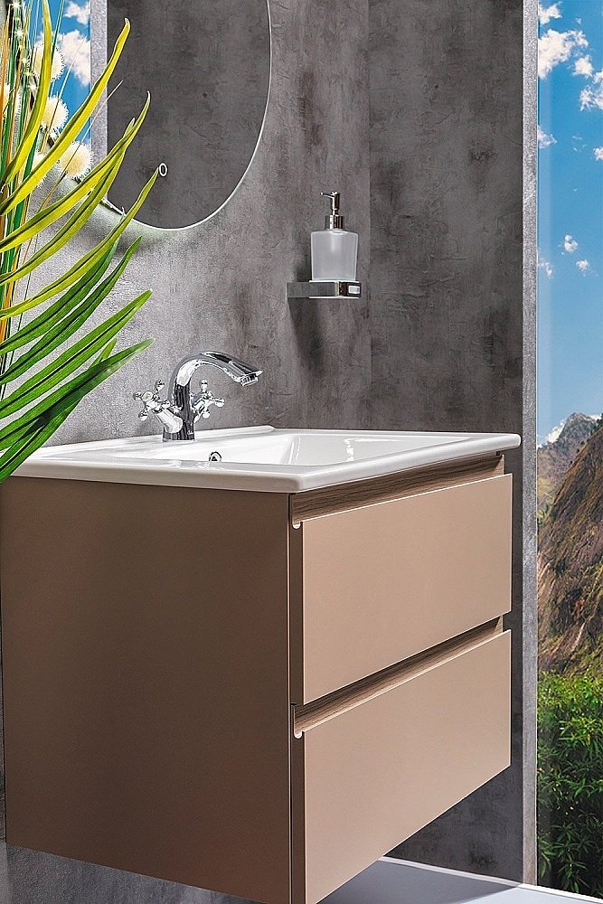 Тумба с раковиной Armadi Art Capolda 65 латте для ванной в интернет-магазине Sanbest