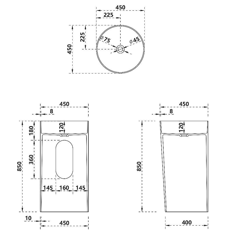 Раковина Abber Stein AS2506-H белая матовая купить в интернет-магазине Sanbest