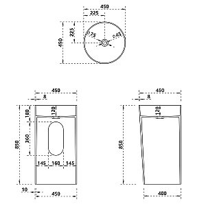 Раковина Abber Stein AS2506-H белая матовая купить в интернет-магазине Sanbest