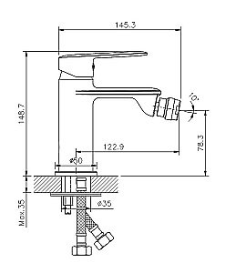 Смеситель для биде Koller Pool Line LN0300 купить в интернет-магазине сантехники Sanbest