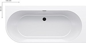 Ванна акриловая Ravak FREEDOM Corner R/L 170x80 слив-перелив черный купить в интернет-магазине Sanbest