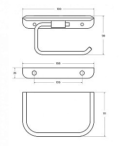 Держатель для туалетной бумаги Cezares LINER-PHM-01 хром купить в интернет-магазине сантехники Sanbest