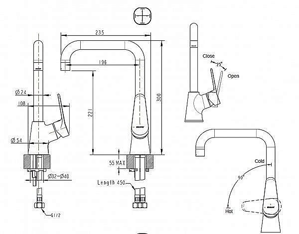 Смеситель для кухни BRAVAT Eco F7111147C-1 купить в интернет-магазине сантехники Sanbest