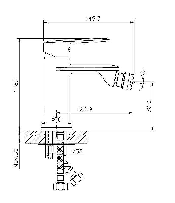 Смеситель для биде Koller Pool Line LN0300 купить в интернет-магазине сантехники Sanbest