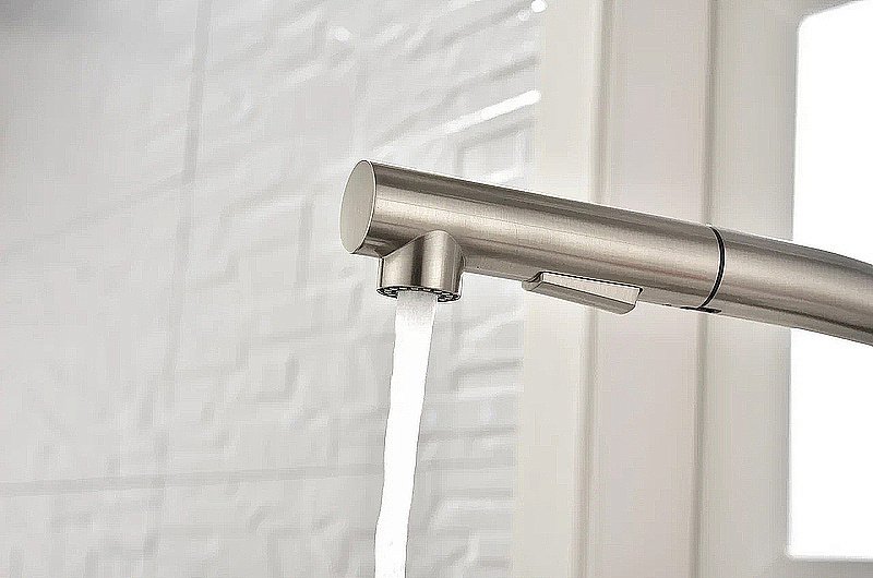 Смеситель для кухни Paulmark Neo Ne214419-BS  брашированная сталь купить в интернет-магазине сантехники Sanbest