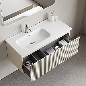 Тумба с раковиной Sancos Snob R 1.0 SNR1.0100LCE/SNR1.0100RCE Beige Soft для ванной в интернет-магазине Sanbest