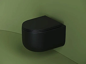 Унитаз подвесной Ceramica Nova Ulma CN4006MB безободковый, с крышкой микролифт, черный матовый купить в интернет-магазине Sanbest