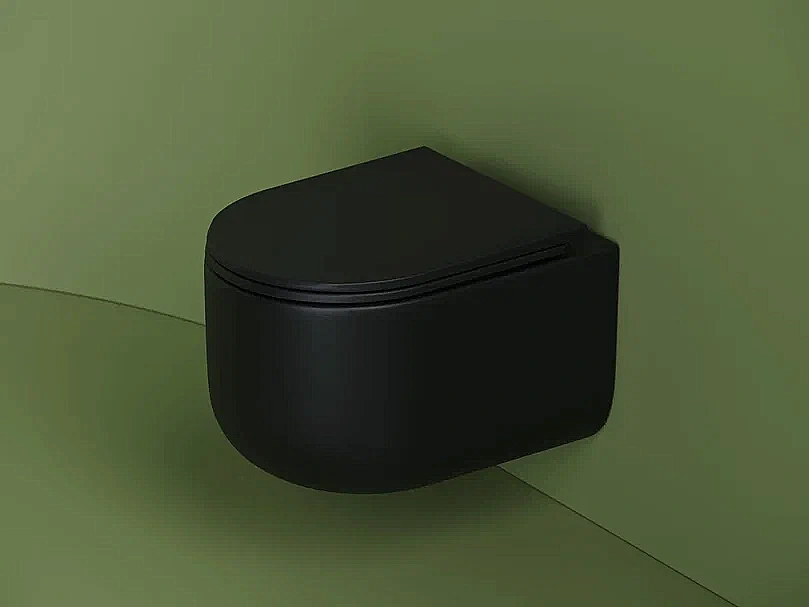 Унитаз подвесной Ceramica Nova Ulma CN4006MB безободковый, с крышкой микролифт, черный матовый купить в интернет-магазине Sanbest