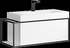 Тумба для раковины Clarberg Logic 100 белая правая купить в интернет-магазине сантехники Sanbest