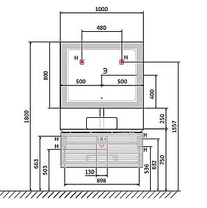 Зеркало Jorno Karat 100 Kar.02.100/P/W белое в ванную от интернет-магазине сантехники Sanbest