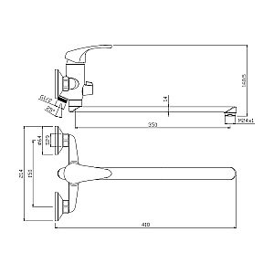Смеситель для ванны Olive's Avila 02221AV купить в интернет-магазине сантехники Sanbest