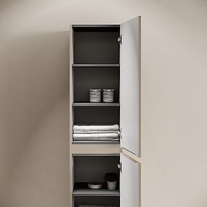 Шкаф-пенал подвесной Sancos Code PCD35GB серо-бежевый для ванной в интернет-магазине сантехники Sanbest