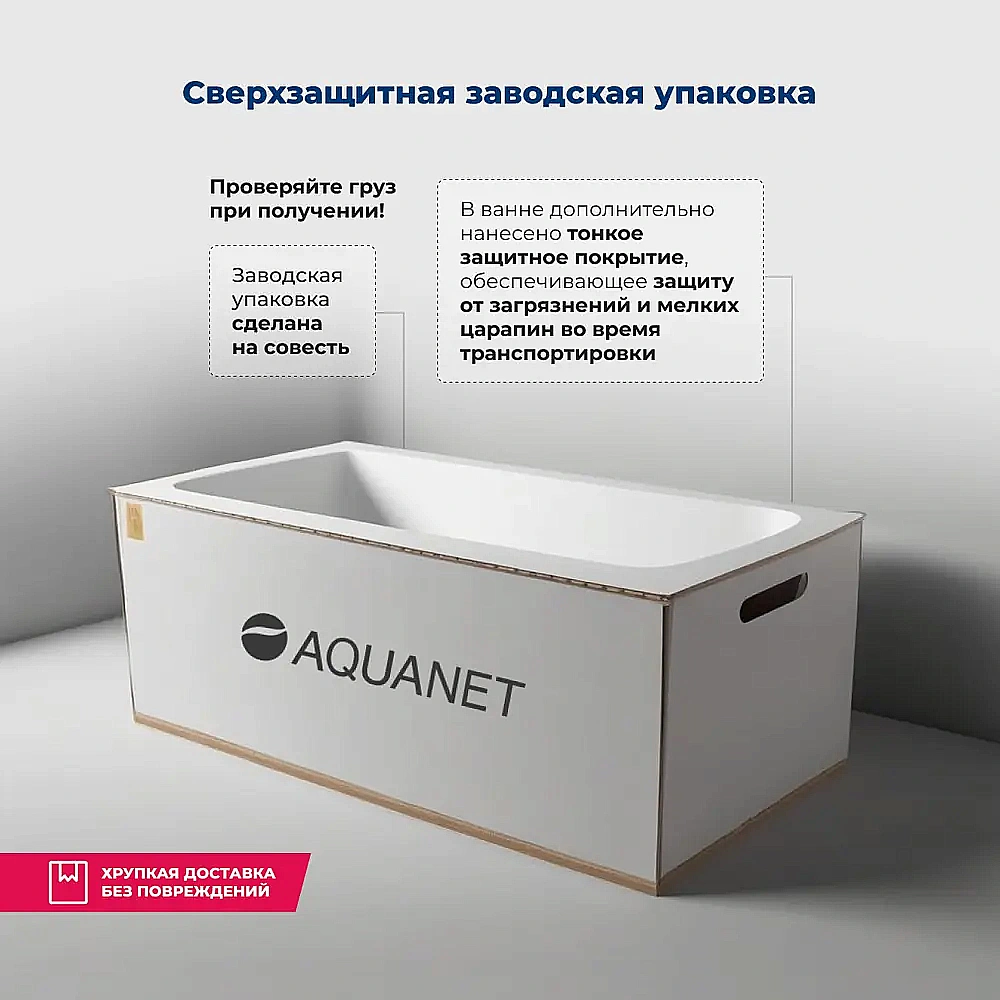 Акриловая ванна Aquanet Lotos 170x75 с каркасом купить в интернет-магазине Sanbest