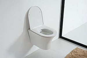 Унитаз подвесной Orange C01-100W безободковый, с крышкой микролифт купить в интернет-магазине Sanbest