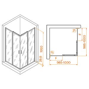 Душевой уголок RGW Passage PA-030 100x100 350803000-11 стекло прозрачное/профиль хром купить в интернет-магазине Sanbest