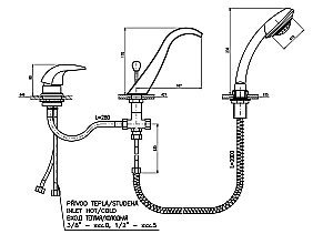 Смеситель для ванны RAV-Slezak DUNAJ D461.5SZ золото купить в интернет-магазине сантехники Sanbest