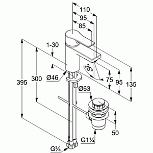 Смеситель для раковины Kludi Zenta SL 482770565 хром купить в интернет-магазине сантехники Sanbest