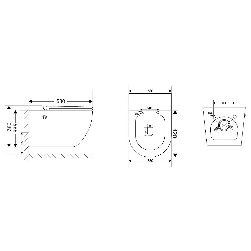 Унитаз подвесной Abber Bequem AC1108P белый, с крышкой микролифт, безободковый купить в интернет-магазине Sanbest