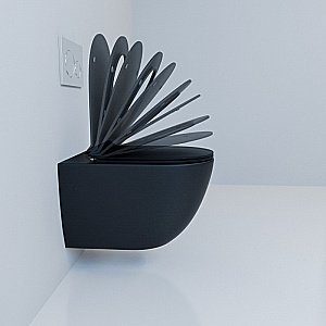 Унитаз подвесной Esbano Garcia ESUPGARCBM безободковый, с крышкой микролифт, матовый черный купить в интернет-магазине Sanbest