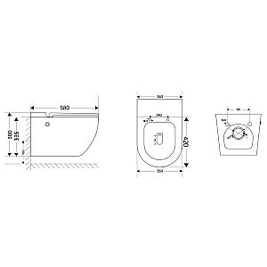 Унитаз подвесной Abber Bequem AC1108P белый, с крышкой микролифт, безободковый купить в интернет-магазине Sanbest