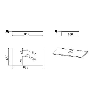 Тумба с раковиной подвесная Grossman КРИСТАЛЛ 80 с 1 ящ, бежевая матовая/столешница графит глянец для ванной в интернет-магазине Sanbest