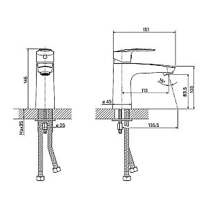 Смеситель для раковины Iddis Ray RAYBL00i01 купить в интернет-магазине сантехники Sanbest
