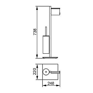 Стойка с ершиком и держателем туалетной бумаги Aquanet 8213 купить в интернет-магазине сантехники Sanbest