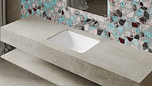 Раковина врезная снизу столешницы Salini MAREA 06 1802206M 55 из искусственного камня S-Stone, белая матовая купить в интернет-магазине Sanbest