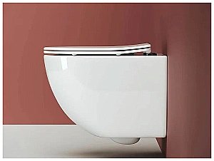 Унитаз подвесной Ceramica Nova Forma CN3009_1001B_1000 безободковый, с крышкой микролифт, с инсталляцией и черной матовой кнопкой купить в интернет-магазине Sanbest