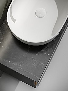 Тумба с раковиной Sancos DELTA 100 со столешницей, дуб красный/графит для ванной в интернет-магазине Sanbest