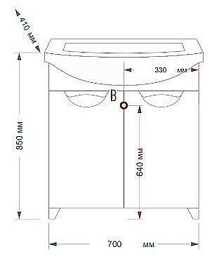 Тумба с раковиной напольная Misty Лаванда 70 белая для ванной в интернет-магазине Sanbest