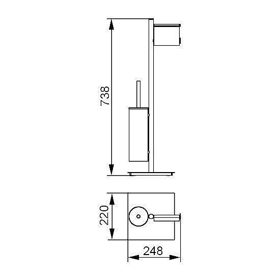 Стойка с ершиком и держателем туалетной бумаги Aquanet 8213 купить в интернет-магазине сантехники Sanbest
