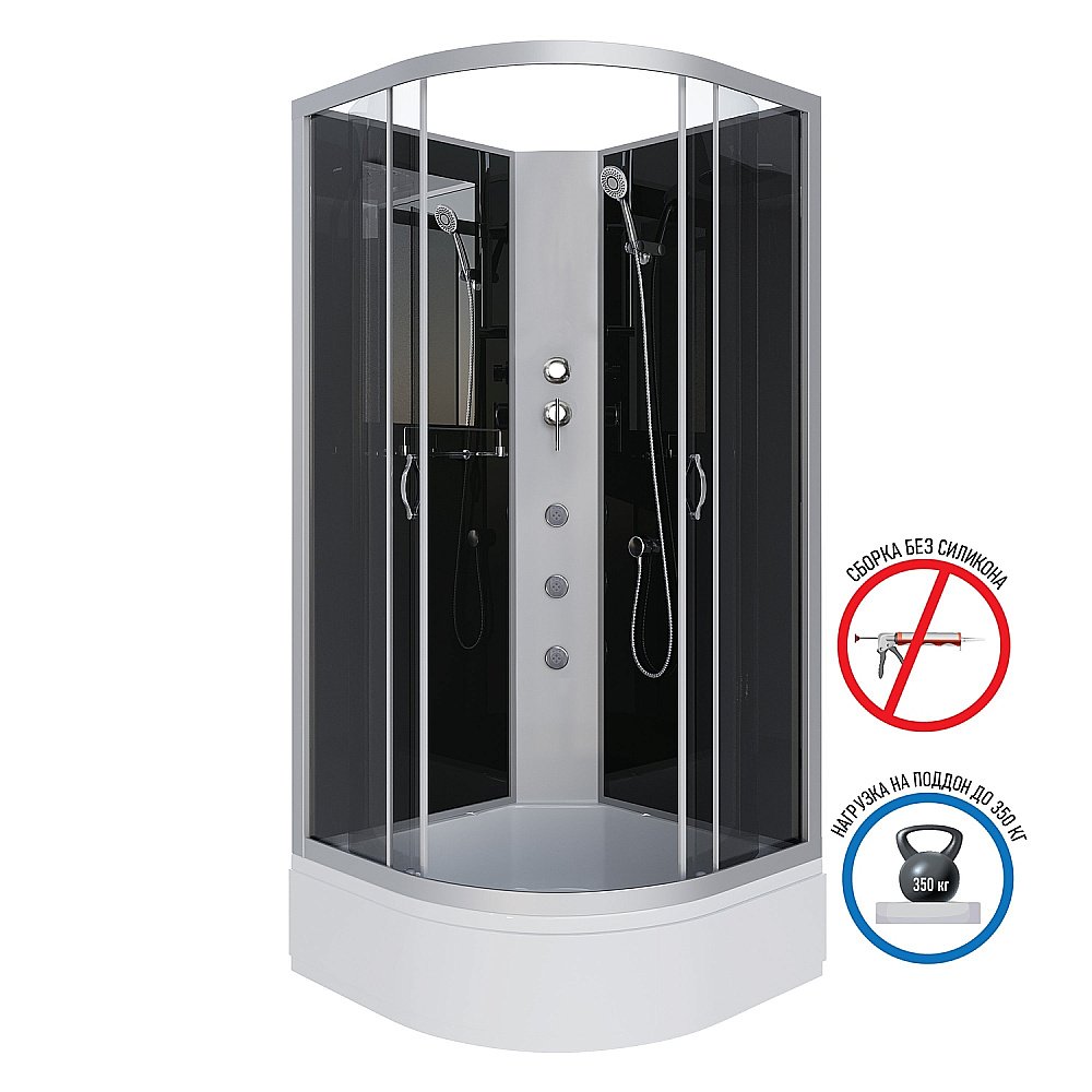 Душевая кабина Niagara Classic NG-3501-14BKG 90х90 с гидромассажем купить в интернет-магазине Sanbest