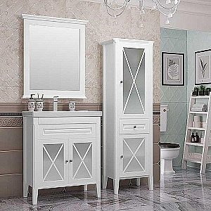 Тумба с раковиной Опадирис Палермо 80 белая матовая для ванной в интернет-магазине Sanbest