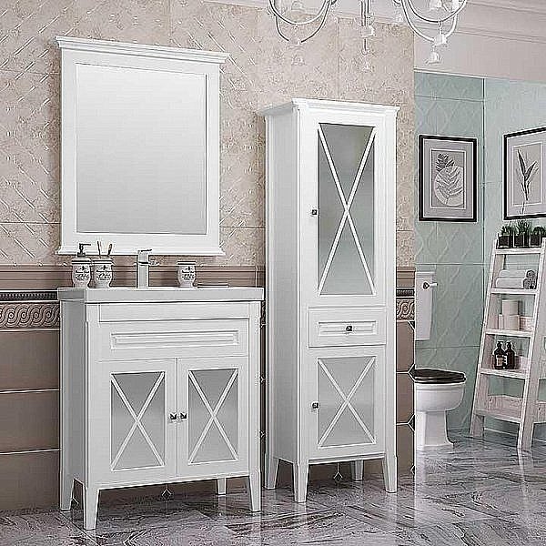 Тумба с раковиной Опадирис Палермо 80 белая матовая для ванной в интернет-магазине Sanbest